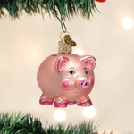 Old World Christmas Piggy Bank Ornament - hand-blown glass Christmas tree ornament
