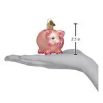 Old World Christmas Piggy Bank Ornament - hand-blown glass Christmas tree ornament (view 4)