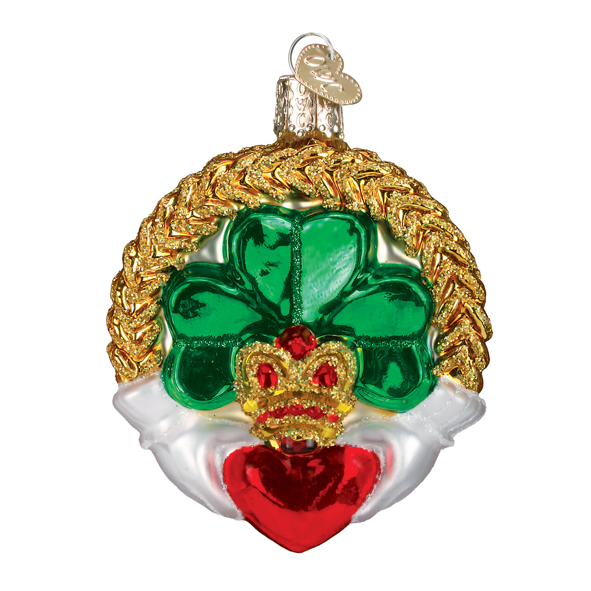 Old World Christmas Claddagh Ornament - hand-blown glass Christmas tree ornament (view 3)