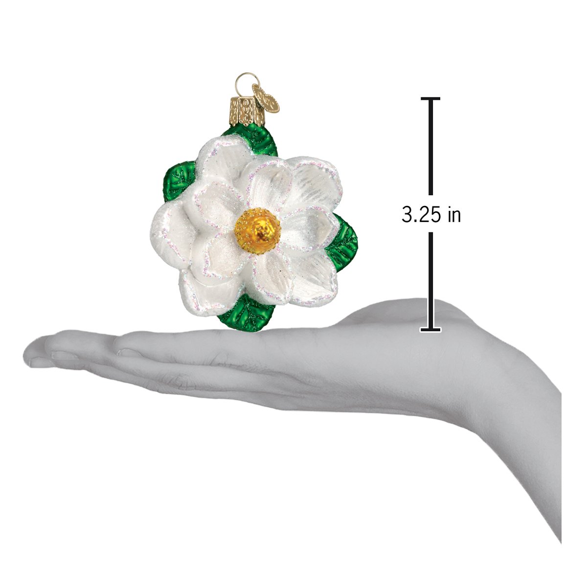Old World Christmas Magnolia Ornament - hand-blown glass Christmas tree ornament (view 4)