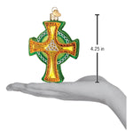 Old World Christmas Trinity Cross Ornament - hand-blown glass Christmas tree ornament (view 4)