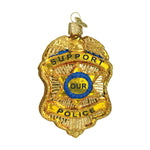 Old World Christmas Police Badge Ornament - hand-blown glass Christmas tree ornament (view 3)