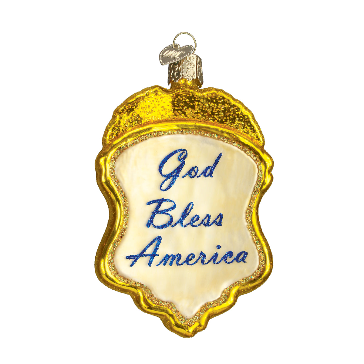 Old World Christmas Police Badge Ornament - hand-blown glass Christmas tree ornament (view 4)