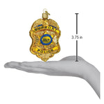 Old World Christmas Police Badge Ornament - hand-blown glass Christmas tree ornament (view 5)