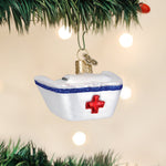 Old World Christmas Nurse's Cap Ornament - hand-blown glass Christmas tree ornament