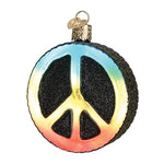Old World Christmas Peace Sign Ornament - hand-blown glass Christmas tree ornament (view 3)