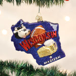 Old World Christmas State Of Wisconsin Ornament - hand-blown glass Christmas tree ornament