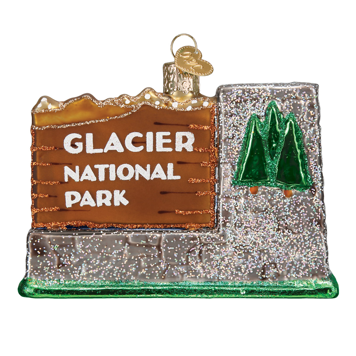 Old World Christmas Glacier National Park - hand-blown glass Christmas tree ornament (view 3)