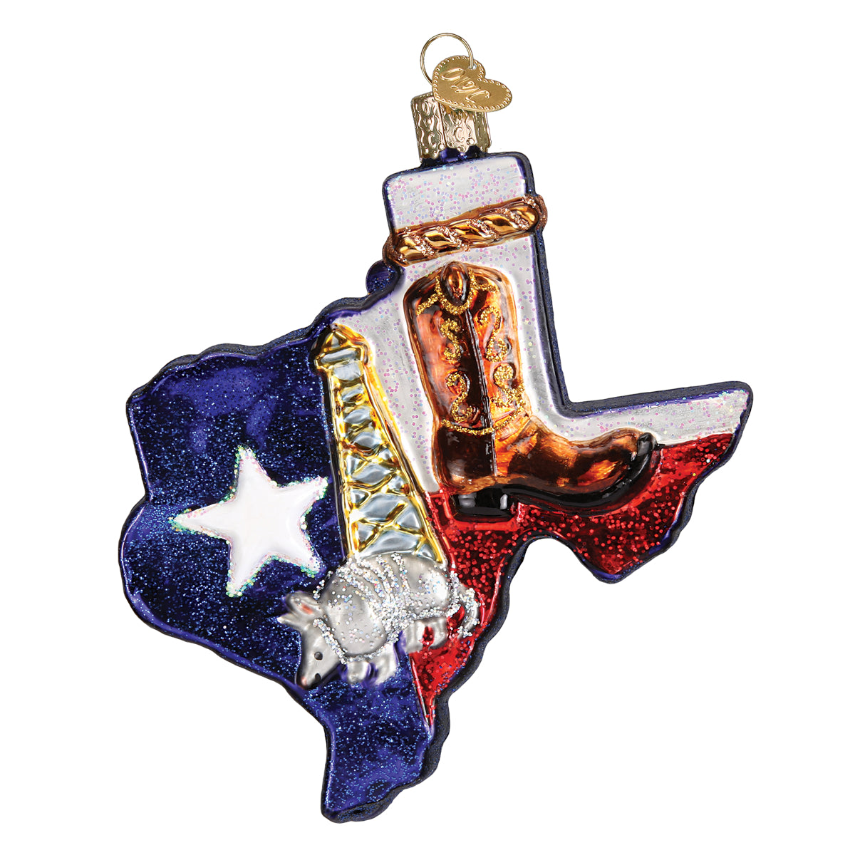 Old World Christmas State Of Texas Ornament - hand-blown glass Christmas tree ornament (view 4)