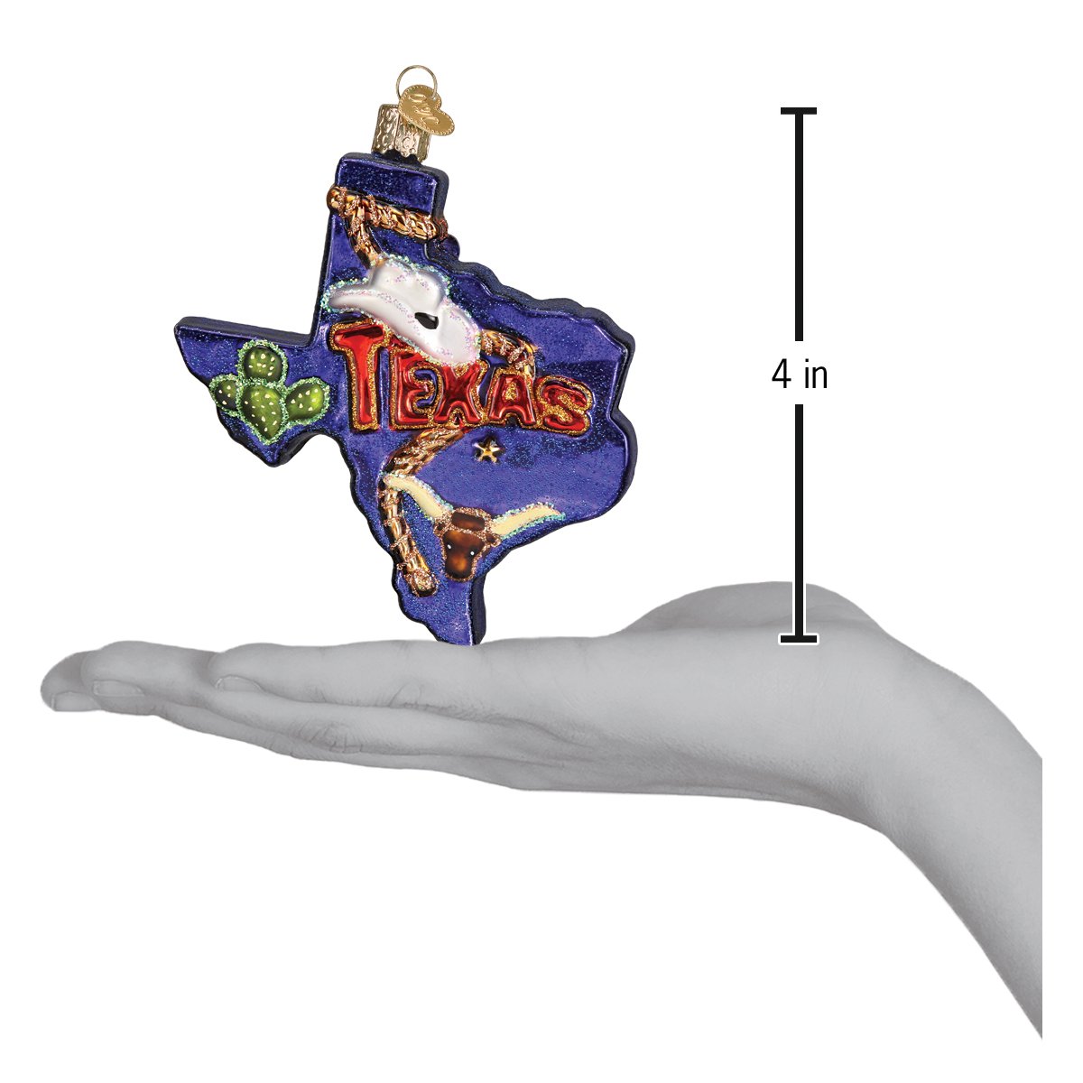 Old World Christmas State Of Texas Ornament - hand-blown glass Christmas tree ornament (view 6)