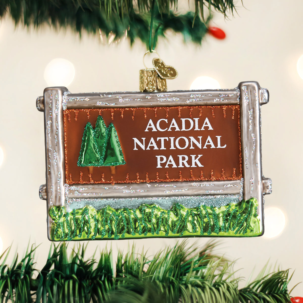 Old World Christmas Acadia National Park - hand-blown glass Christmas tree ornament