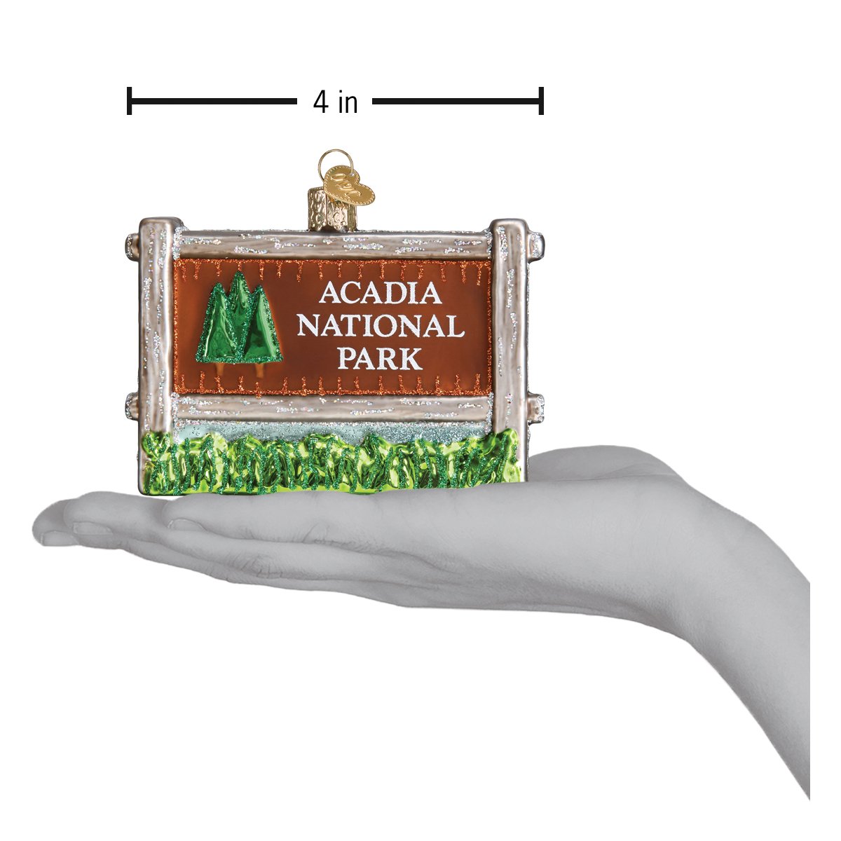 Old World Christmas Acadia National Park - hand-blown glass Christmas tree ornament (view 6)