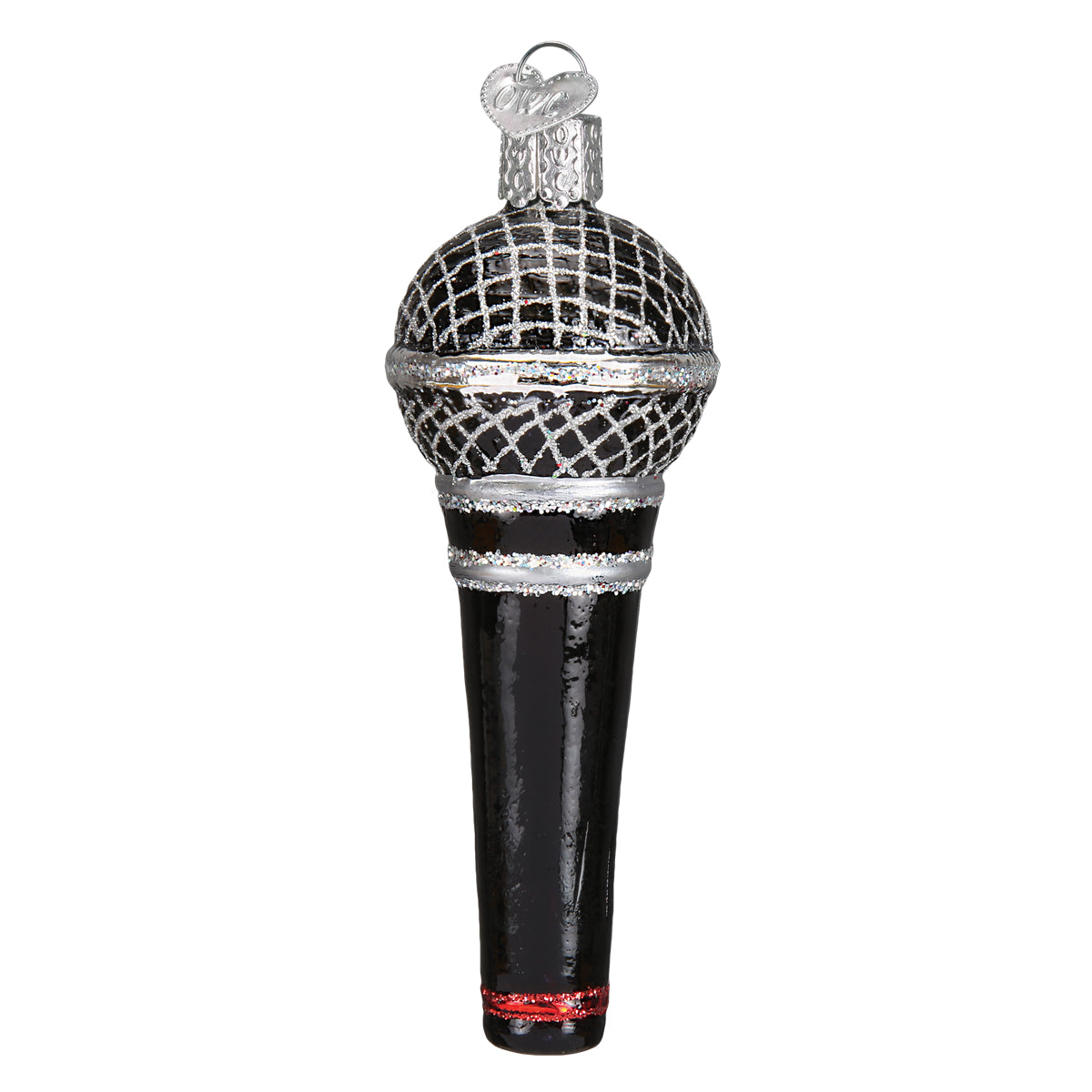 Old World Christmas Microphone Ornament - hand-blown glass Christmas tree ornament (view 4)