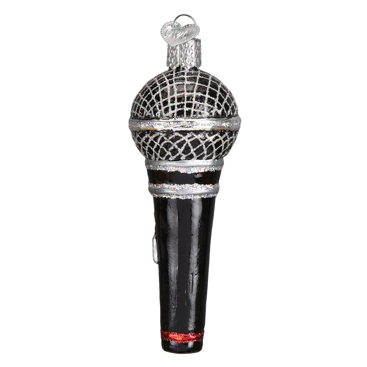 Old World Christmas Microphone Ornament - hand-blown glass Christmas tree ornament (view 5)