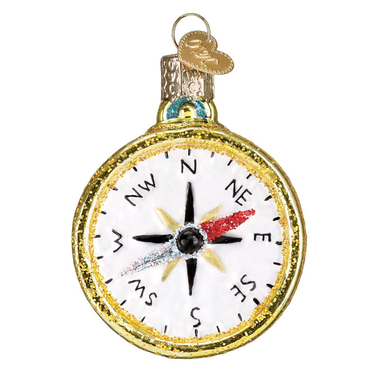 Old World Christmas Compass Ornament - hand-blown glass Christmas tree ornament (view 3)