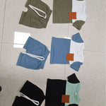 Color Matching Short Sleeve Shorts Suit - Cindi Book