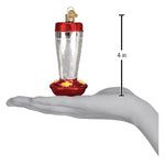 Old World Christmas Hummingbird Feeder - hand-blown glass Christmas tree ornament (view 6)