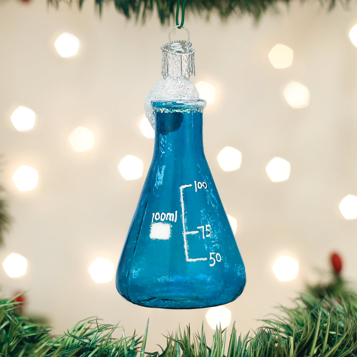 Old World Christmas Science Beaker Ornament - hand-blown glass Christmas tree ornament