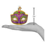 Old World Christmas Mardi Gras Mask Ornament - hand-blown glass Christmas tree ornament (view 7)