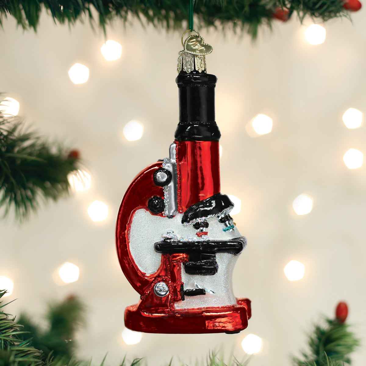 Old World Christmas Microscope Ornament - hand-blown glass Christmas tree ornament