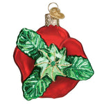 Old World Christmas Red Rose Ornament - hand-blown glass Christmas tree ornament (view 4)