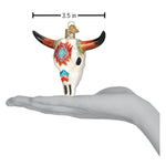 Old World Christmas Southwestern Steer Skull Ornament - hand-blown glass Christmas tree ornament (view 6)
