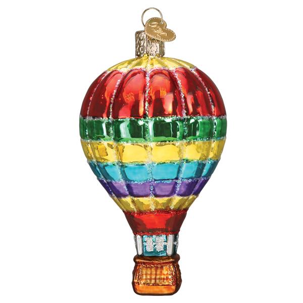 Old World Christmas Vibrant Hot Air Balloon Ornament - hand-blown glass Christmas tree ornament (view 3)