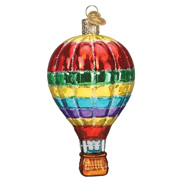 Old World Christmas Vibrant Hot Air Balloon Ornament - hand-blown glass Christmas tree ornament (view 5)