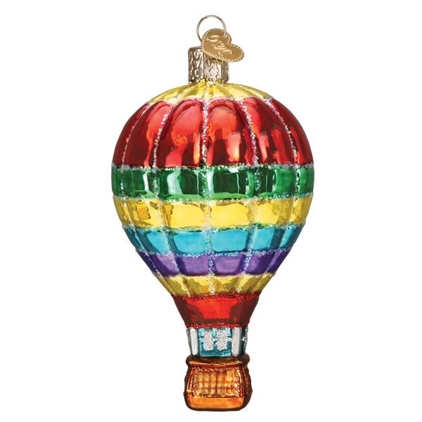 Old World Christmas Vibrant Hot Air Balloon Ornament - hand-blown glass Christmas tree ornament (view 4)