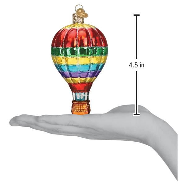 Old World Christmas Vibrant Hot Air Balloon Ornament - hand-blown glass Christmas tree ornament (view 6)