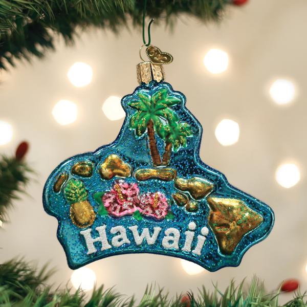 Old World Christmas Hawaiian Islands Ornament - hand-blown glass Christmas tree ornament