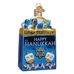 Old World Christmas Happy Hanukkah Ornament - hand-blown glass Christmas tree ornament (view 3)