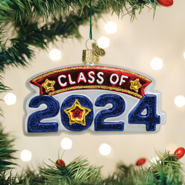 Old World Christmas Class Of 2024 Ornament - hand-blown glass Christmas tree ornament