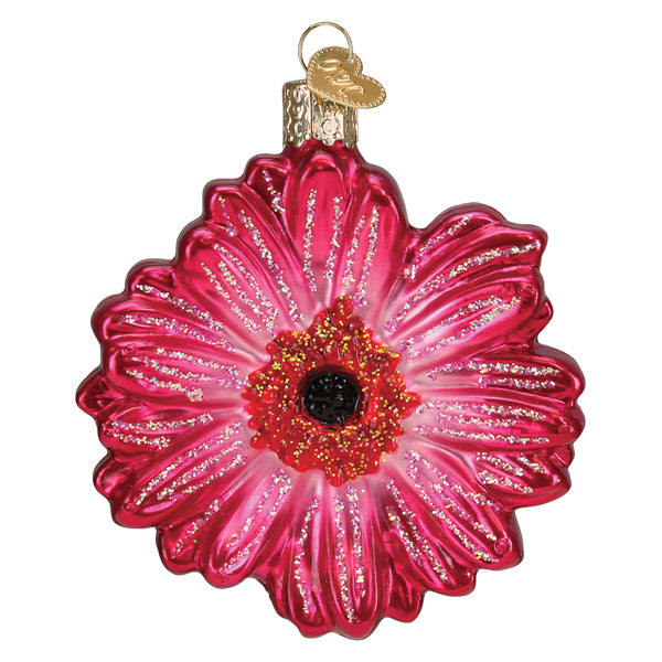 Old World Christmas Gerbera Daisy Ornament - hand-blown glass Christmas tree ornament (view 4)