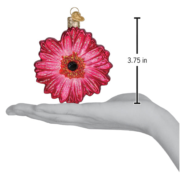 Old World Christmas Gerbera Daisy Ornament - hand-blown glass Christmas tree ornament (view 6)