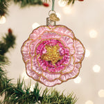 Old World Christmas Peony Ornament - hand-blown glass Christmas tree ornament