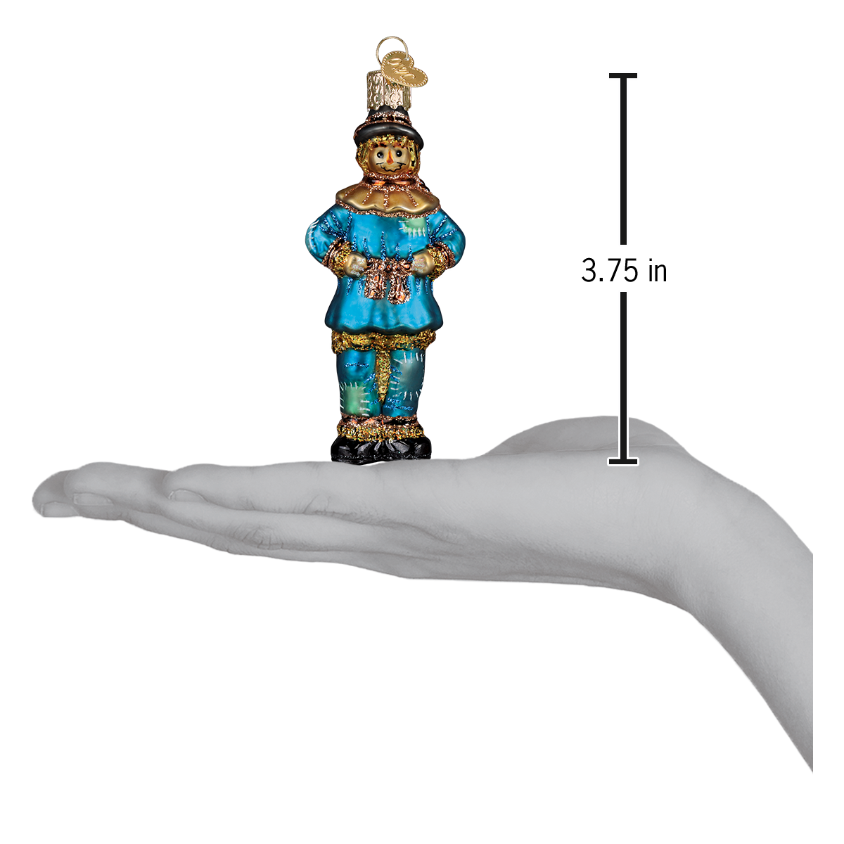 Old World Christmas Scarecrow Ornament - hand-blown glass Christmas tree ornament (view 5)