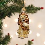 Old World Christmas Cowardly Lion Ornament - hand-blown glass Christmas tree ornament