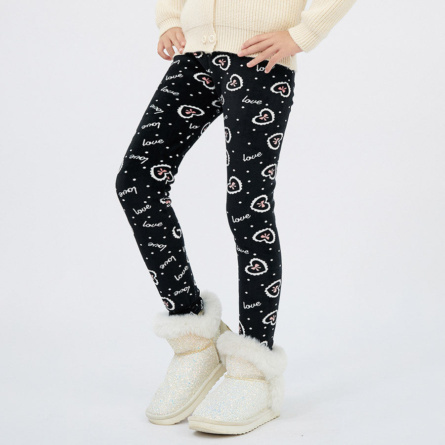 Girls' Autumn And Winter Thermal Base Medium And Large Printed Velvet - Cindi Book
