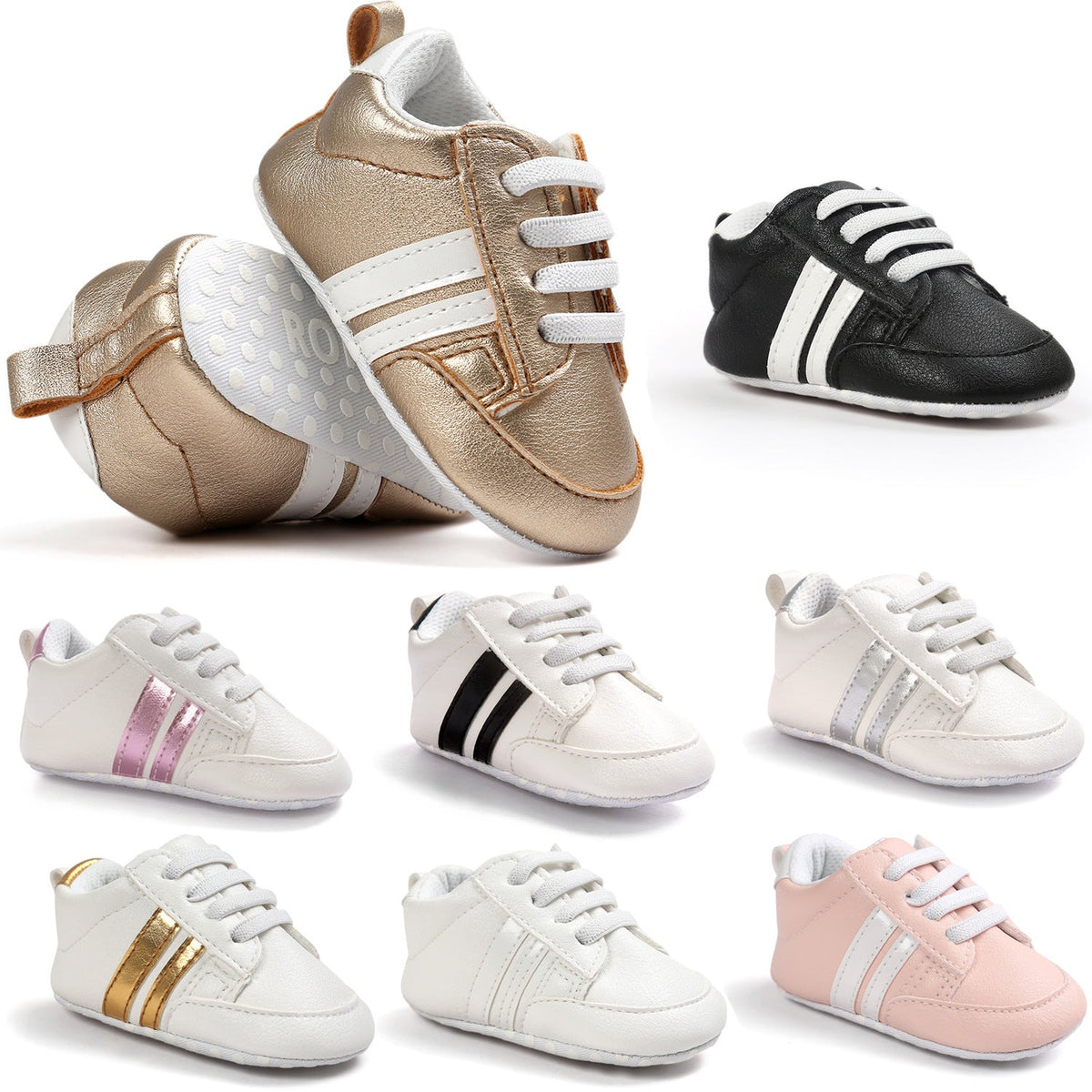Baby Boy Girl Moccasins Shoes Infant PU Leather Non-slip Soft Newborn Sneakers - Cindi Book