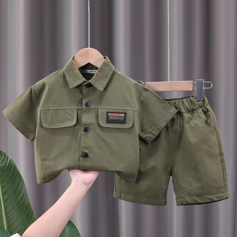 Boys' Short-sleeved Shorts Overall Suit - Cindi Book