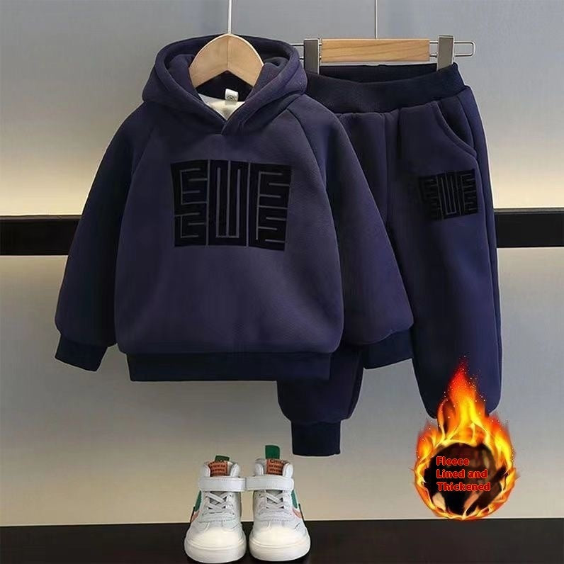Winter Clothes Fleece Sweater Sportswear Thickening Two-piece Set - Cindi Book