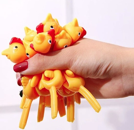 Catapult Launch Rubber Catapulted Chicken Toys Light Finger Prank Stretchy Flying Ejection Toy Slingshot Turkey Sticky - Cindi Book