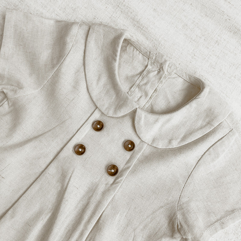 Girls' Short Sleeved Blouse Collar Jumpsuit - Cindi Book