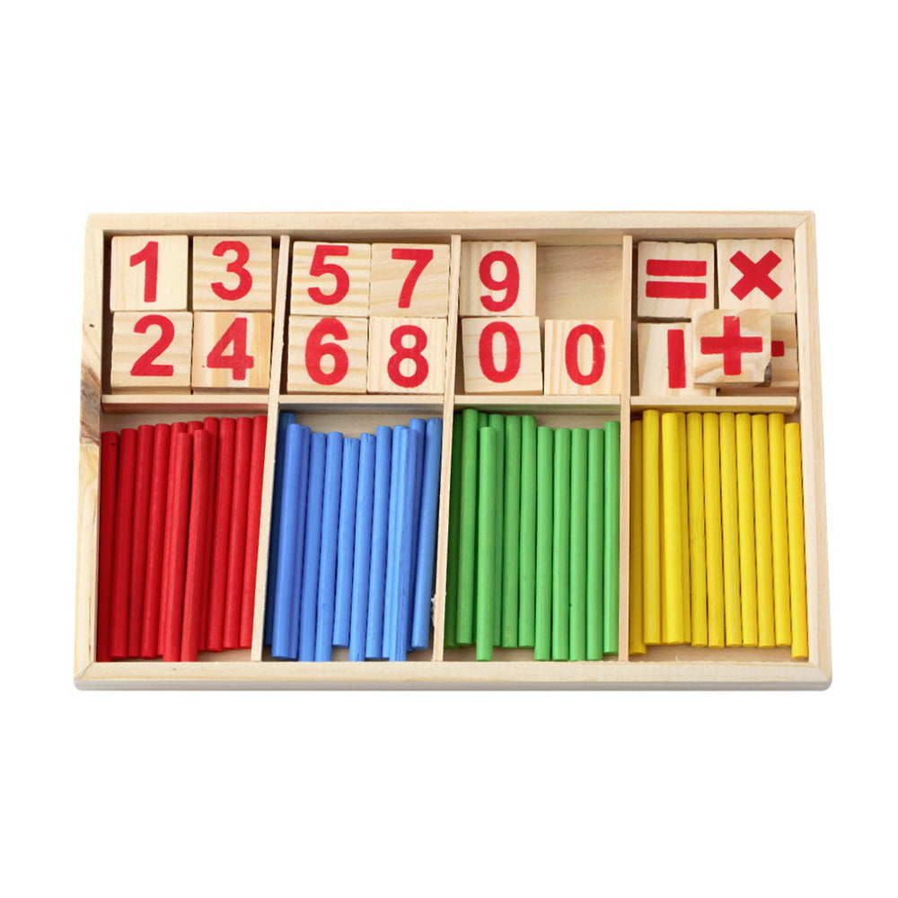Math Manipulatives Wooden Counting Sticks Intelligence Montessori Math Wooden Color Calculation Education Enlightenment Toy - Cindi Book