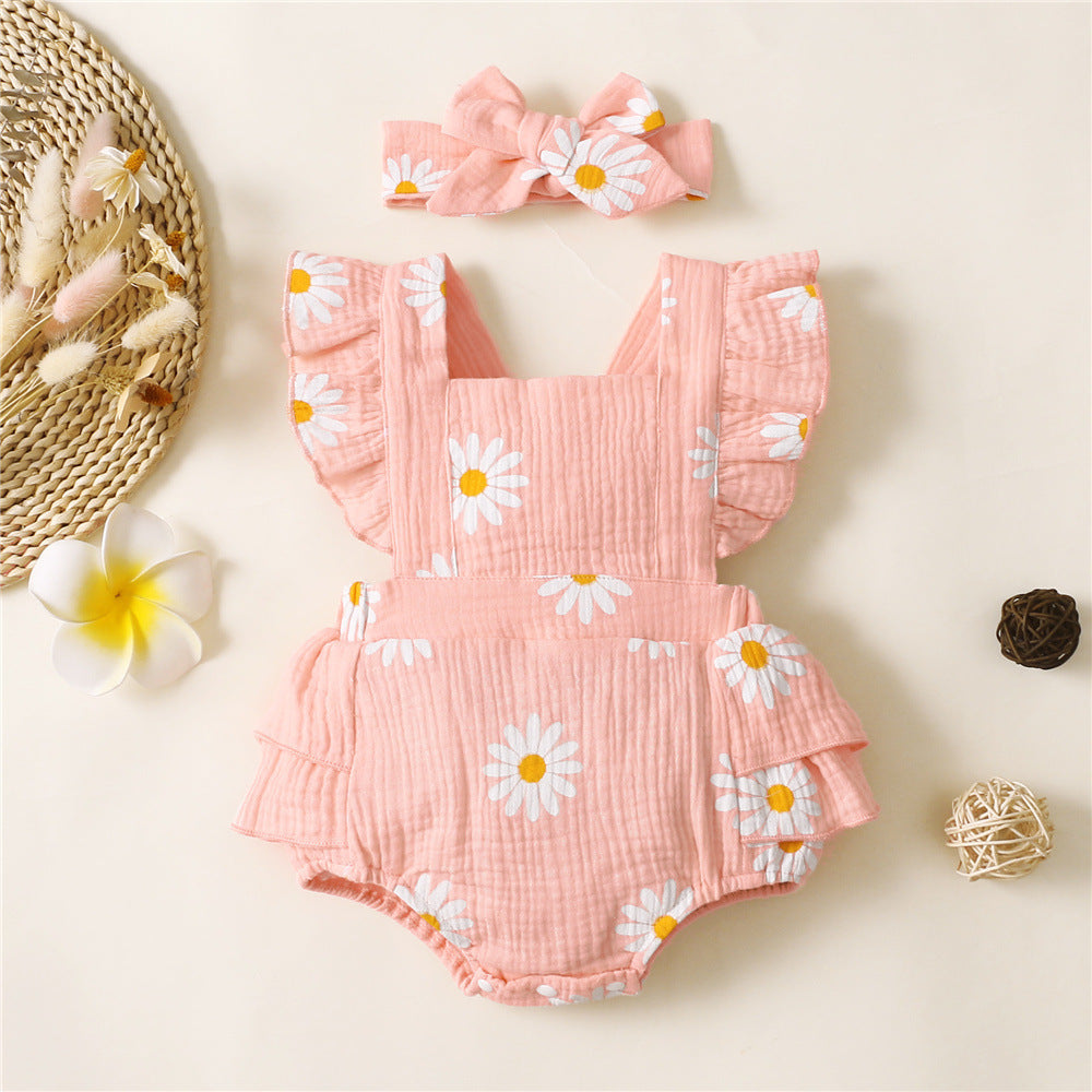 Baby Harness Print Dress Crawling Clothes - Cindi Book