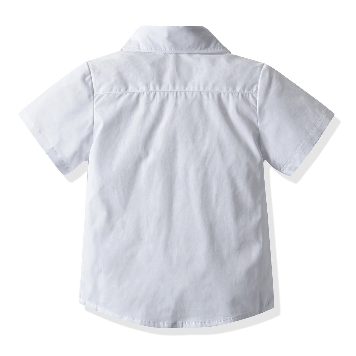 Boys' White Short-sleeved Shirt Suspender Shorts - Cindi Book