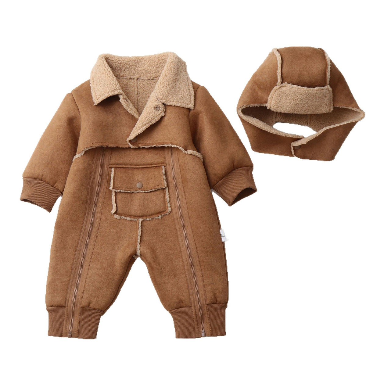 Fur One-piece Hooded Jumpsuit Children's Romper Outwear - Cindi Book