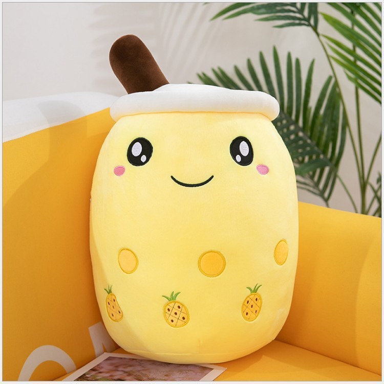 Fruit Milky Tea Cup Pillow Plush Toy Leather Phone Case - Cindi Book