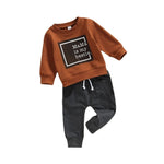 Letter Printed Round Neck Long-sleeved Sweater And Trousers Two-piece Set - Cindi Book
